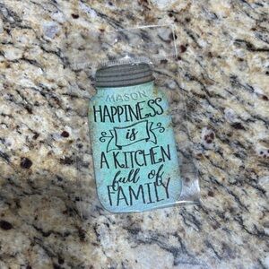 Mason Happiness Kitchen Jar Decor - Light Blue